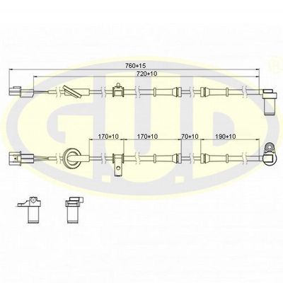 GABS02129 G.U.D. Датчик, частота вращения колеса