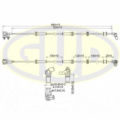 GABS02439 G.U.D. Датчик, частота вращения колеса