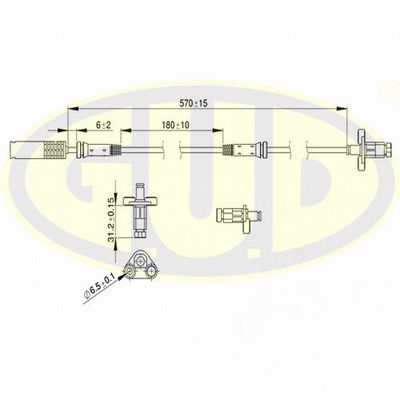 GABS01205 G.U.D. Датчик, частота вращения колеса