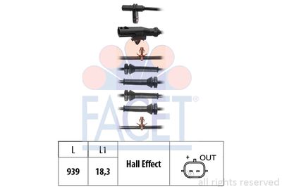 210246 FACET Датчик, частота вращения колеса