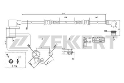 SE6136 ZEKKERT Датчик, частота вращения колеса