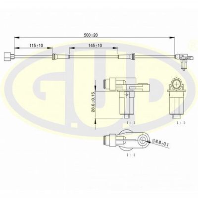 GABS01029 G.U.D. Датчик, частота вращения колеса