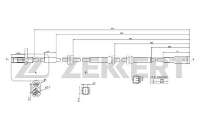 SE6040 ZEKKERT Датчик, частота вращения колеса