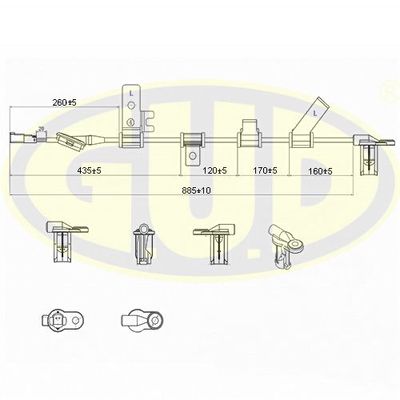 GABS01624 G.U.D. Датчик, частота вращения колеса