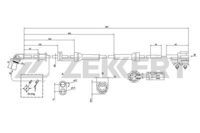SE6050 ZEKKERT Датчик, частота вращения колеса