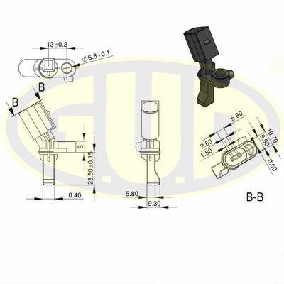 GABS01035 G.U.D. Датчик, частота вращения колеса