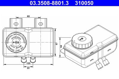 03350888013 ATE Компенсационный бак, тормозная жидкость
