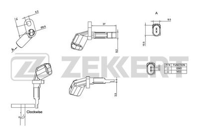 SE6023 ZEKKERT Датчик, частота вращения колеса