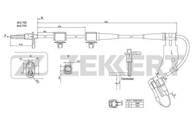 SE6153 ZEKKERT Датчик, частота вращения колеса