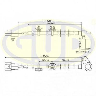 GABS02602 G.U.D. Датчик, частота вращения колеса