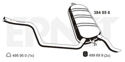 384056 ERNST Глушитель выхлопных газов конечный