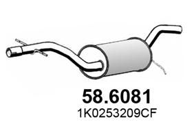 586081 ASSO Средний глушитель выхлопных газов