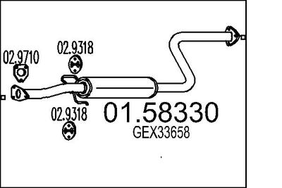 0158330 MTS Средний глушитель выхлопных газов