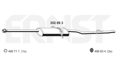 352093 ERNST Глушитель выхлопных газов конечный