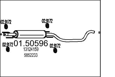 0150596 MTS Средний глушитель выхлопных газов