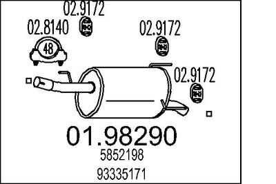 0198290 MTS Глушитель выхлопных газов конечный