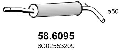 586095 ASSO Средний глушитель выхлопных газов