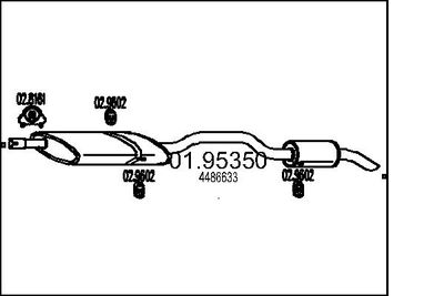 0195350 MTS Глушитель выхлопных газов конечный