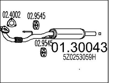 0130043 MTS Предглушитель выхлопных газов