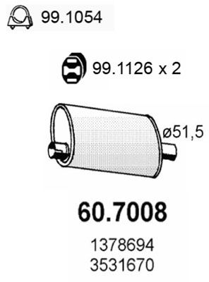 607008 ASSO Глушитель выхлопных газов конечный