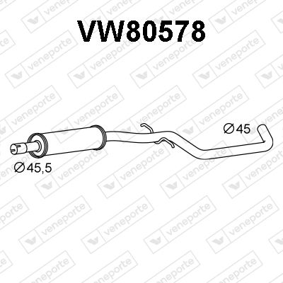 VW80578 VENEPORTE Средний глушитель выхлопных газов