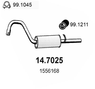 147025 ASSO Глушитель выхлопных газов конечный