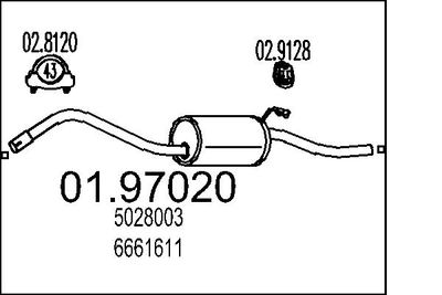 0197020 MTS Глушитель выхлопных газов конечный