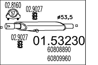 0153230 MTS Предглушитель выхлопных газов