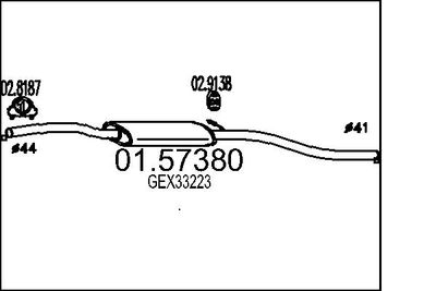 0157380 MTS Средний глушитель выхлопных газов