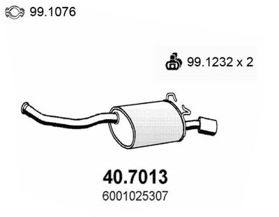407013 ASSO Глушитель выхлопных газов конечный