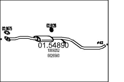 0154890 MTS Средний глушитель выхлопных газов