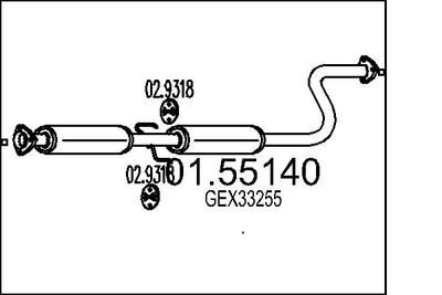 0155140 MTS Средний глушитель выхлопных газов