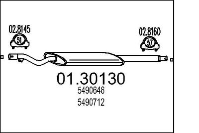 0130130 MTS Предглушитель выхлопных газов
