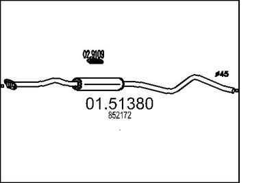 0151380 MTS Средний глушитель выхлопных газов