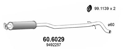 606029 ASSO Средний глушитель выхлопных газов