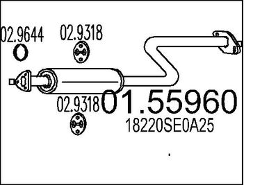 0155960 MTS Средний глушитель выхлопных газов