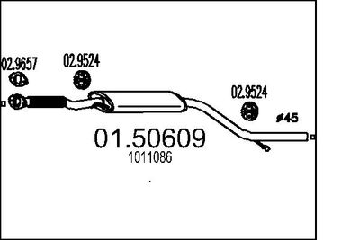 0150609 MTS Средний глушитель выхлопных газов