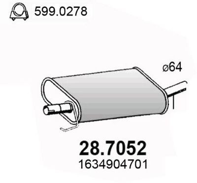 287052 ASSO Глушитель выхлопных газов конечный