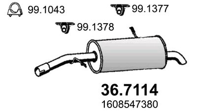 367114 ASSO Глушитель выхлопных газов конечный