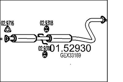 0152930 MTS Средний глушитель выхлопных газов