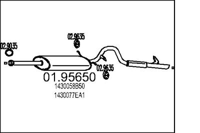 0195650 MTS Глушитель выхлопных газов конечный