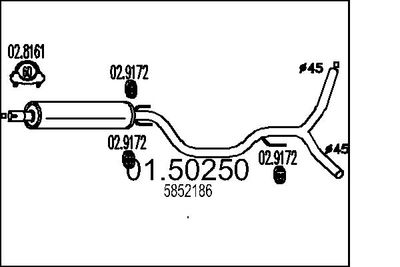 0150250 MTS Средний глушитель выхлопных газов