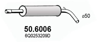 506006 ASSO Средний глушитель выхлопных газов