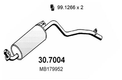307004 ASSO Глушитель выхлопных газов конечный