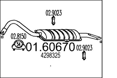 0160670 MTS Глушитель выхлопных газов конечный