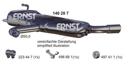 140287 ERNST Глушитель выхлопных газов конечный