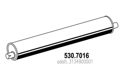 5307016 ASSO Средний  конечный глушитель ОГ