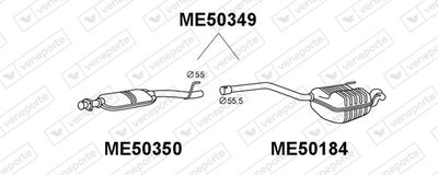 ME50349 VENEPORTE Глушитель выхлопных газов конечный