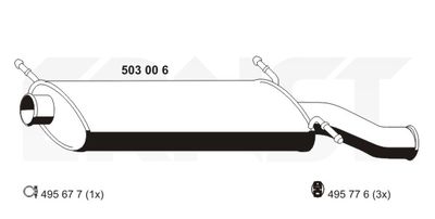 503006 ERNST Глушитель выхлопных газов конечный
