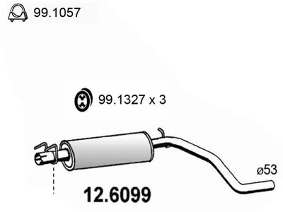 126099 ASSO Средний глушитель выхлопных газов